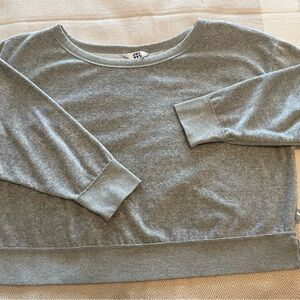 Light Gray Boatneck Pullover Sweatshirt